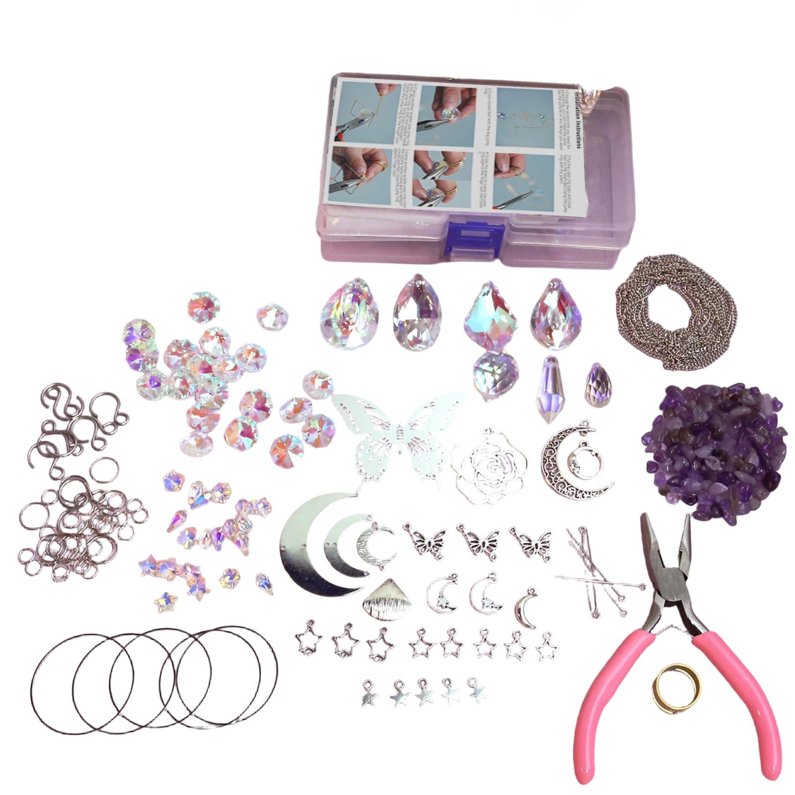 

377pcs Rose Butterfly DIY Handmade Set Crystal Garden Hanging Set one size