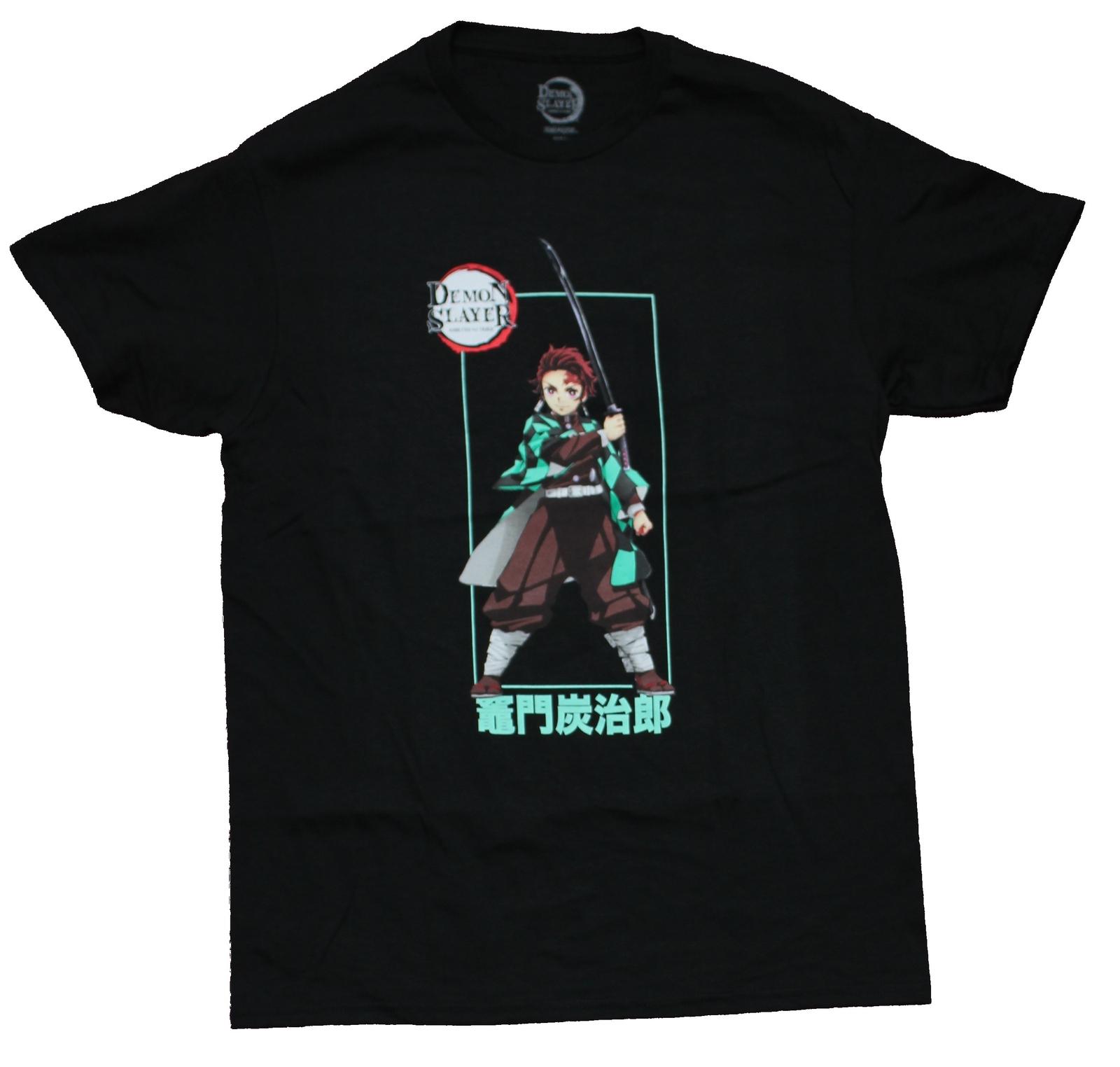 Demon Slayer Mens T-shirt Tanjiro Kamado Over Kanji XXXXL