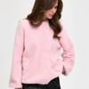 Damen Weicher Dehnbarer Cardigan Pullover Rundhalsausschnitt Langarm Knopfleiste Pullover für Damen Lockerer Sitz Cardigan Pullover Lässig Flauschige Gestrickte Jacken