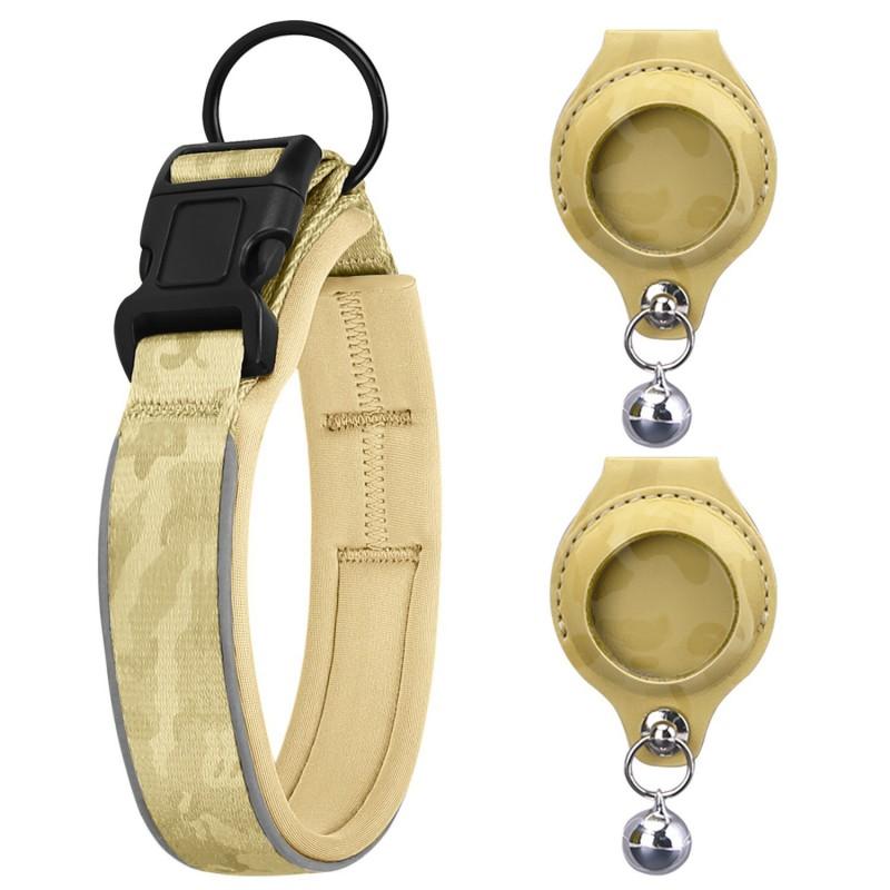 Nylon Dog Collar Airtag Tracker Pet Training Adjustable S M L XL