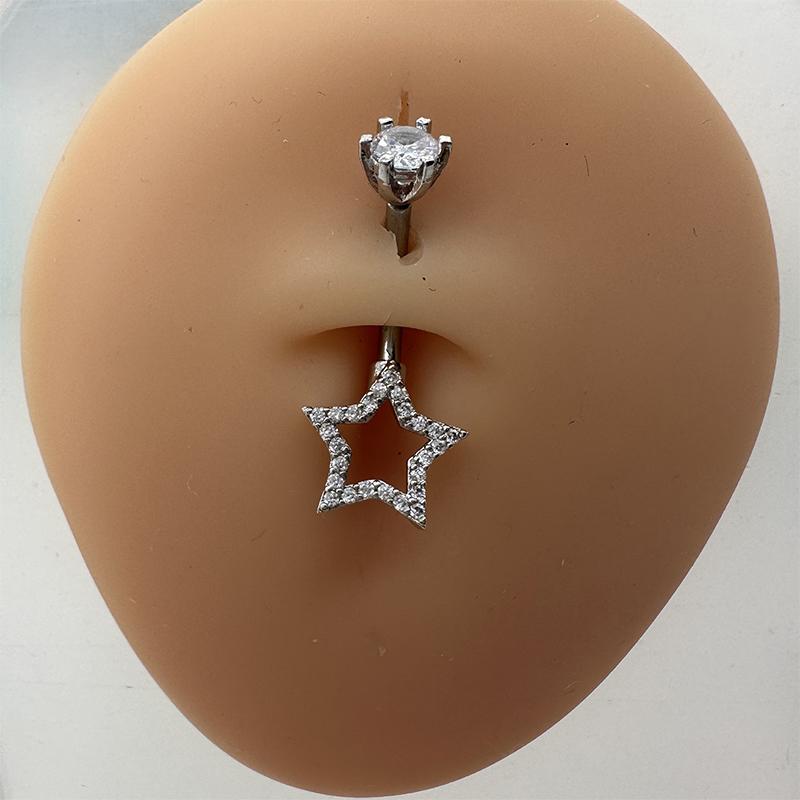 

[HS][HS]1Pc Personality Pendants Navel Rings For Women Zircon Belly Button Nail Body Piercings Jewelry