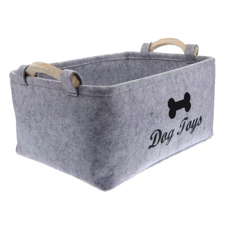 Felt Handheld Storage Basket - Japanese/Korean Style for Laundry & Desktop Organization.