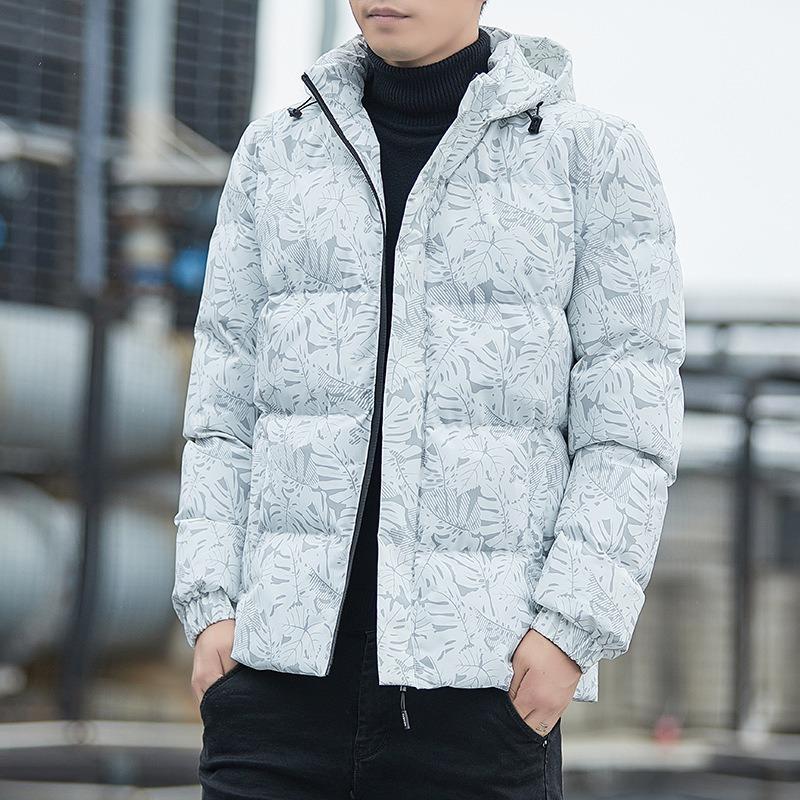 Maple Leaf Men's Padded Clothing Autumn and Winter Large Size Hooded Padded Clothing Trendy Brand Padded Jacket Warm Casual Jacket Men's Clothing