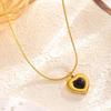 Heart Pendant Necklace & Earrings Set for Women - Titanium Steel, Non-Fading, Niche Design