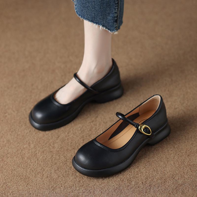 711-1 Super soft and versatile not tired feet single shoes 2025 new shallow mouth shoes soft sole Mary Jane small leather shoes