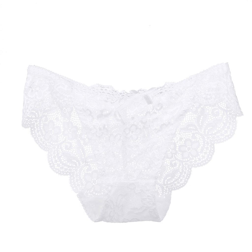 Women Bownot Lace Panties Sexy Low-waist Briefs Thong G-String  Lingerie