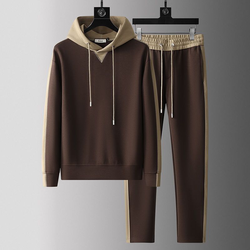 

Men s Fashion Trend Splicing Hooded Sweatshirt Versatile Trendy Pants Set Casual Two-piece M 90-110 pounds