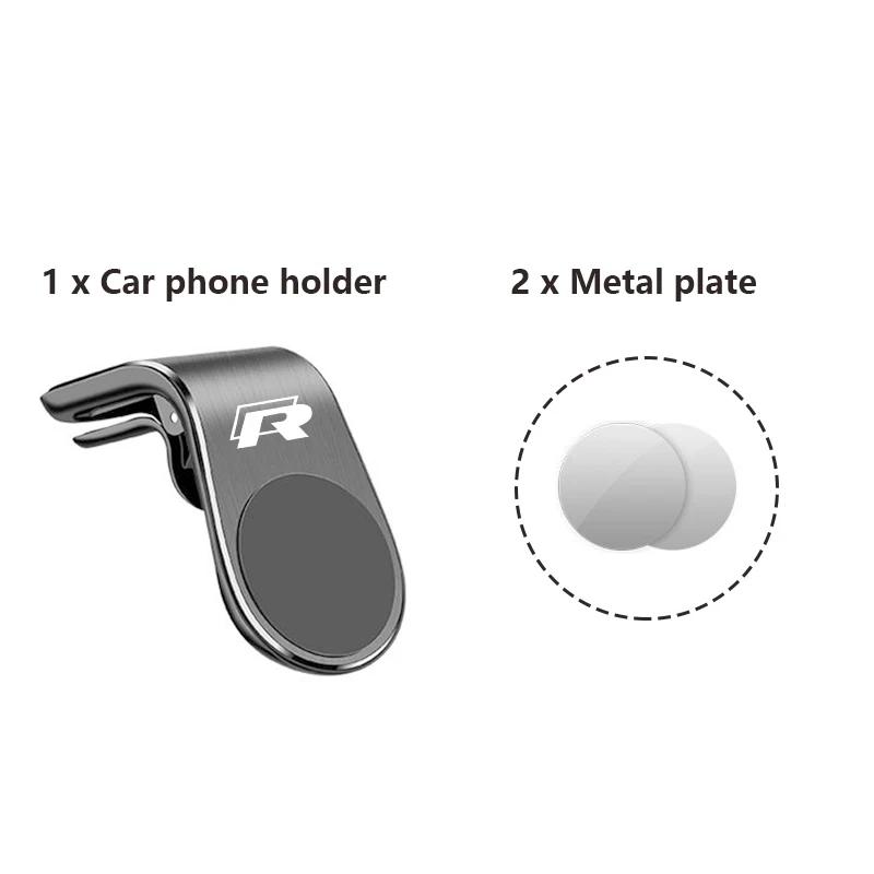 

2026 Hot Sticker Car Phone Holder GPS Mount Holder Air Vent Clip 360 Metal Magnet Phone Stand for Volkswagen VW Rline Polo Golf чёрный