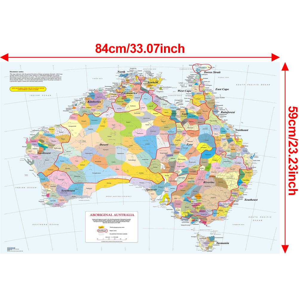 Australia Area Map Educational Map Decorative Hanging Picture for Travel,Educational Tool,Photo Shoot Background