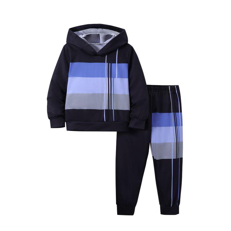 1-8 Years Kids Boys Hooded Sweatshirt Sets Top and Pants