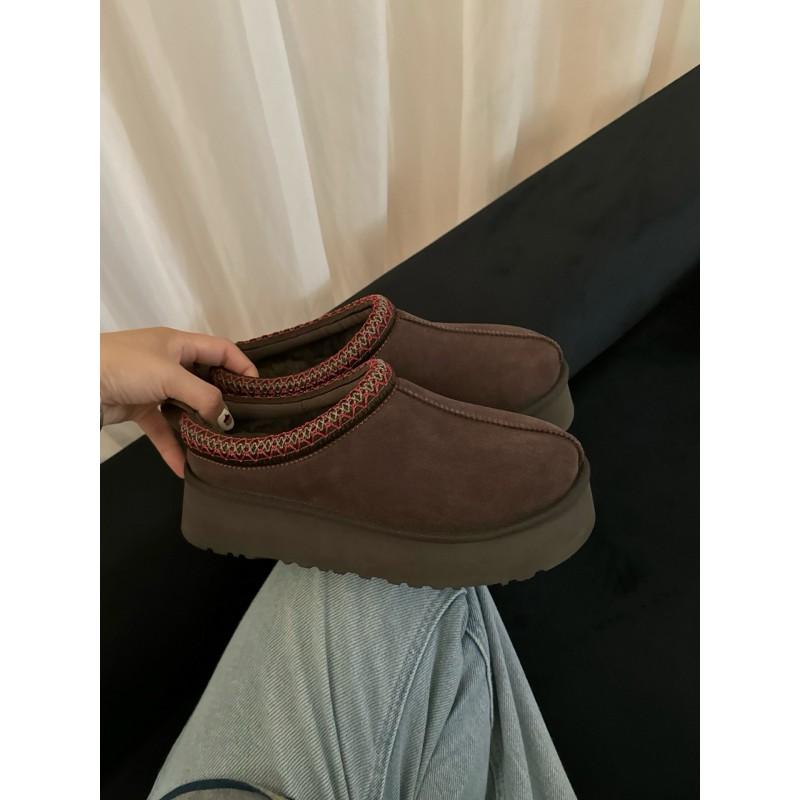 Womens Suede Snow Boots With Wool