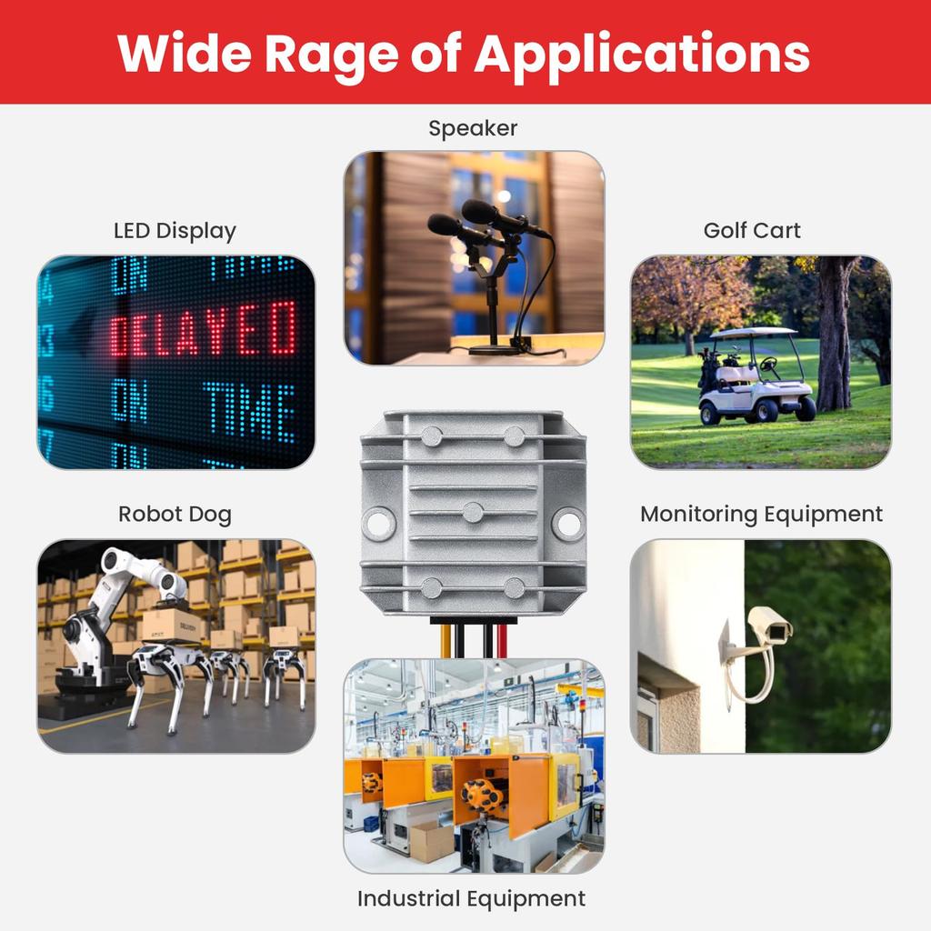 MZHOU Stable Converts to 12V 5A Power Supply 60W Compatible with and LED Lighting Completely Waterproof Design Directive 9-32V Step-Down - Trucks,