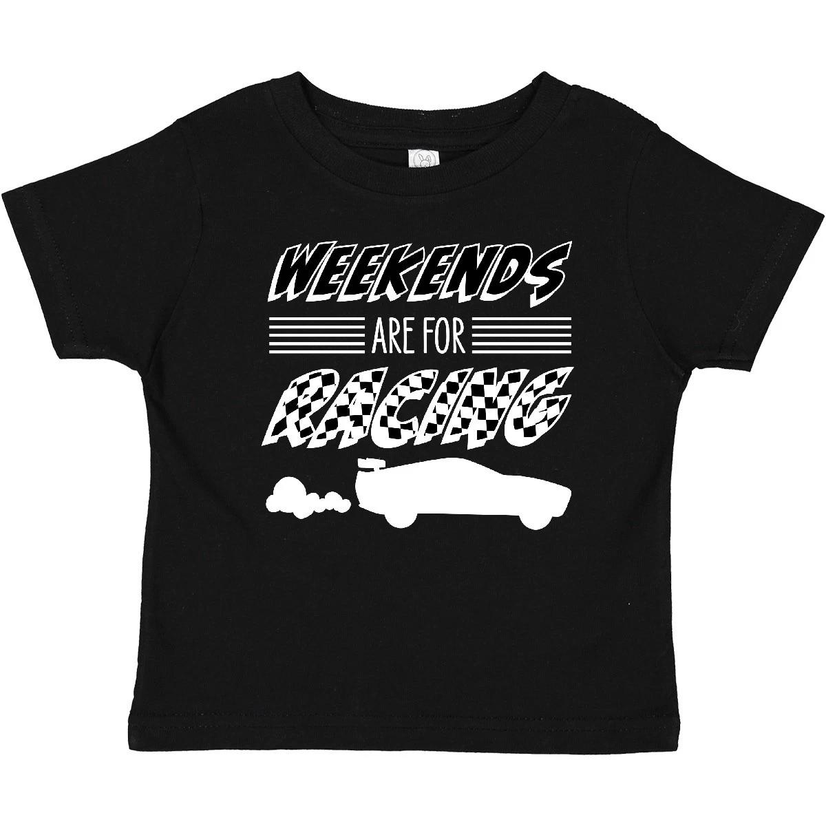 Inktastic Weekends Are For Racing Race Car Silhouette And Racing Baby T-Shirt 160