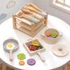 Wooden Play Kitchen Cookware Set: Frying Pan & Rice Cooking Toys for Kids