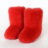 Vintersko Dame Vinter Fluffy Faux Fox Pels Støvler Dame Plysj Varme Snøstøvler Luksuriøst fottøy Jente Furry Pels Bottes Mote