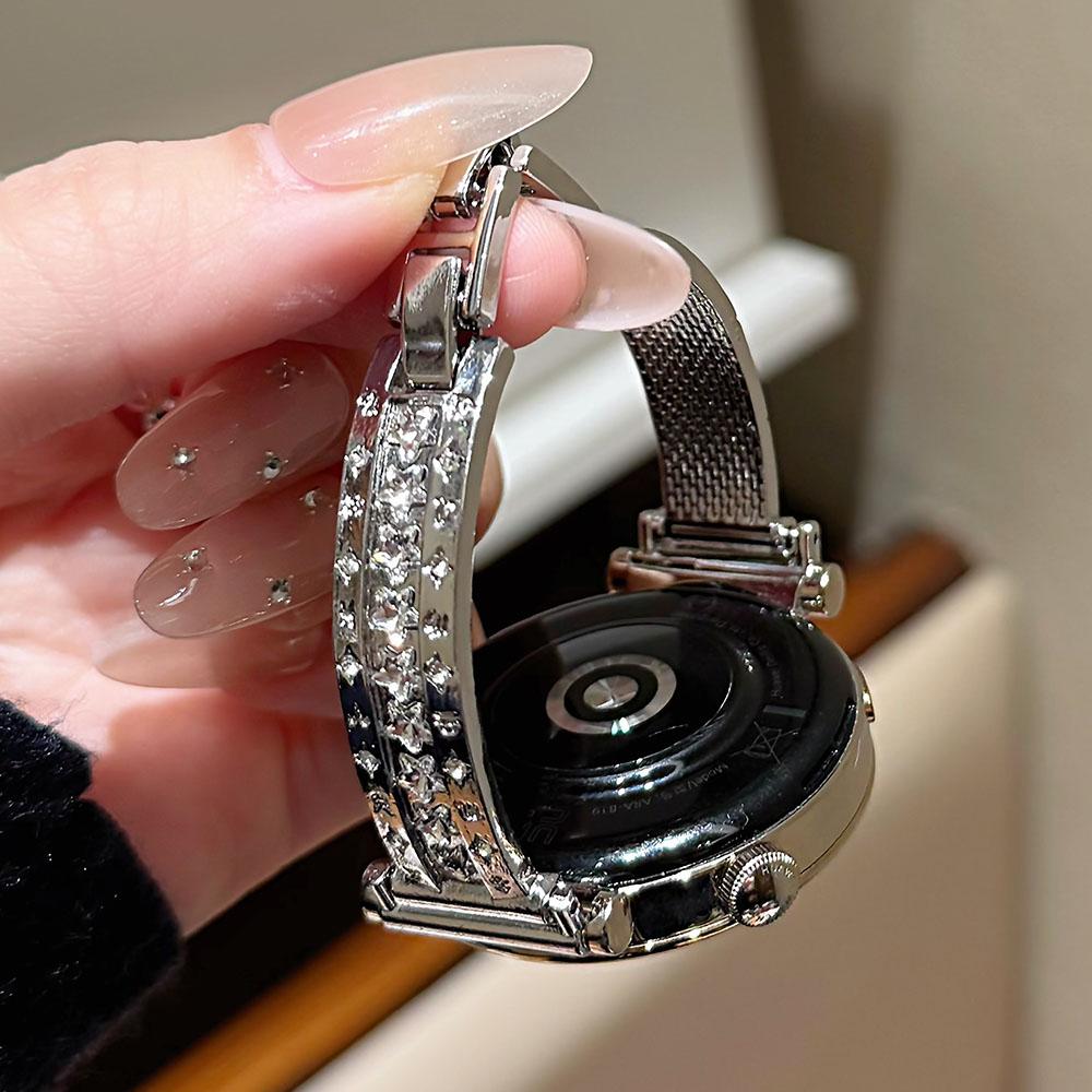 

20mm Women Jewelry Bling Metal Replacement Strap Band for Samsung Galaxy watch 7/6/5/4 40mm 44mm/Active 2/ FE/Watch 3 41mm 20mm серебряный