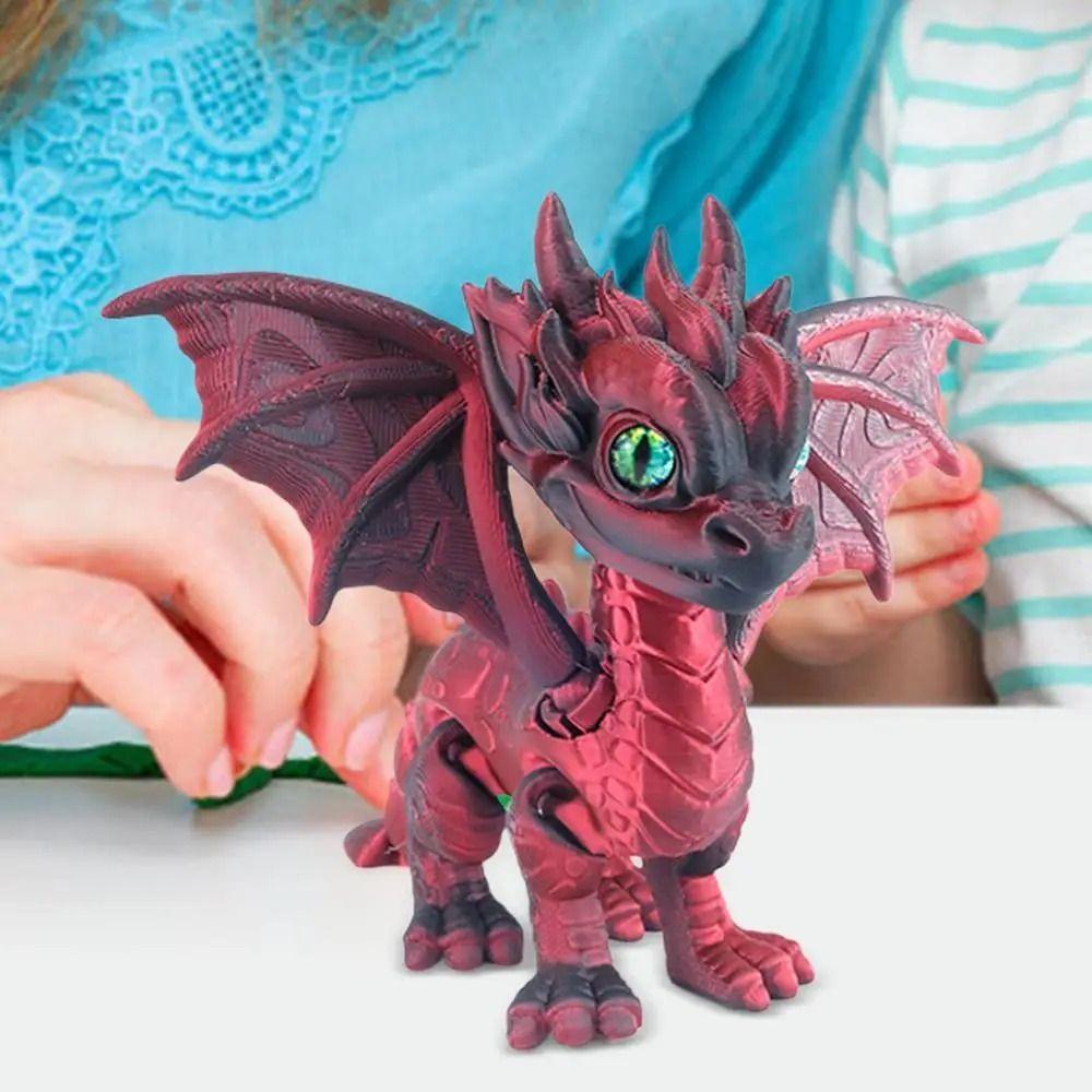 Multi-jointed 3D Printed Dragon Simulation Dragon Model Toy Flying Dragon Figures Home Decor