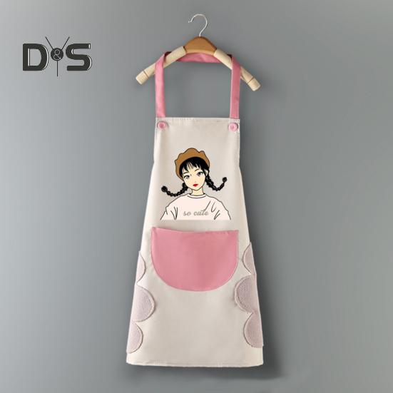 Șorț de bucătărie, impermeabil, anti-ulei, fără mâneci, pentru fete din desene animate