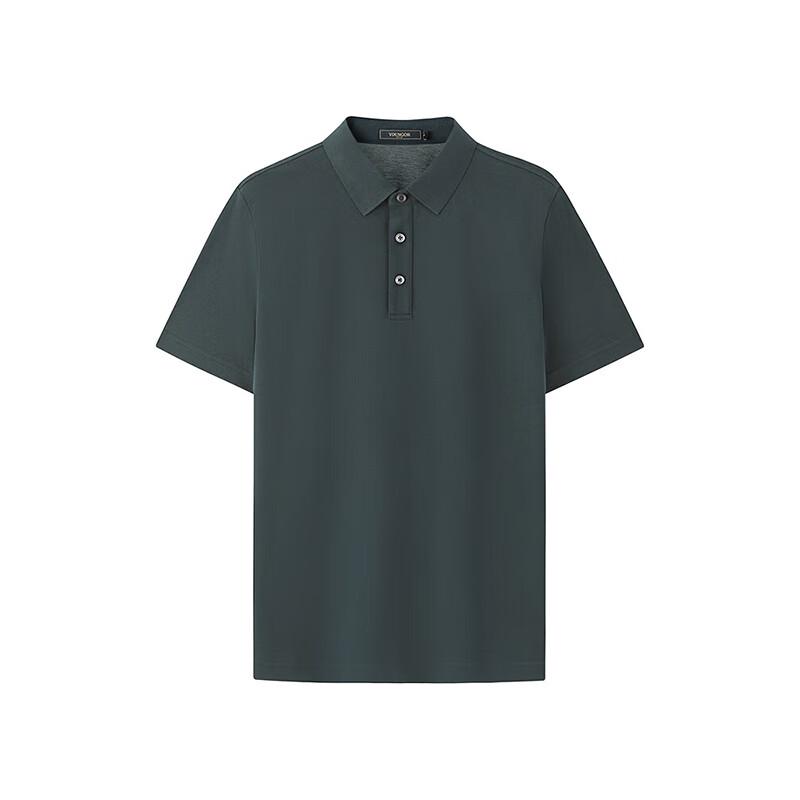 YOUNGOR Men's Soft Comfort Lapel Short Sleeve Polo Shirt