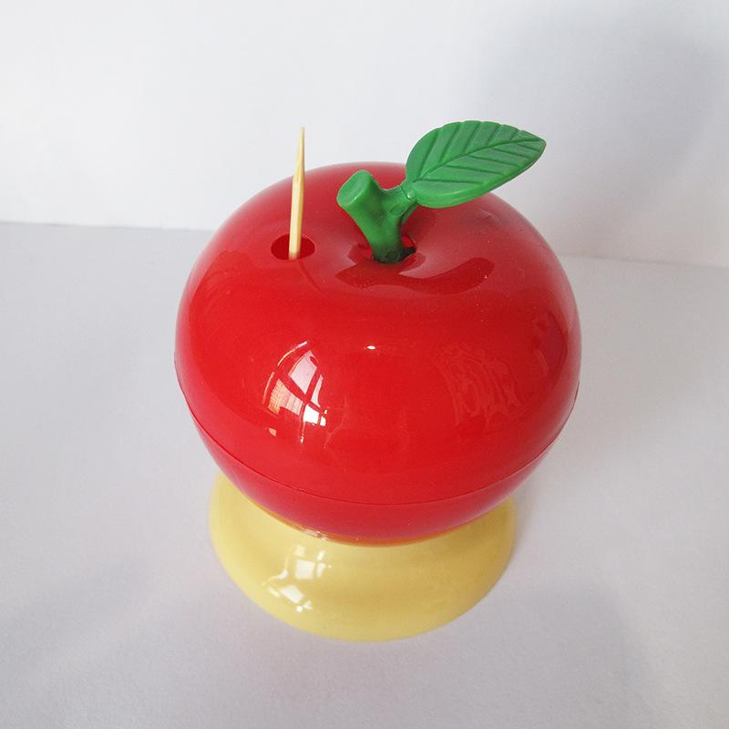 Press Type Toothpick Holder Apple Shape Automatic Toothpick Dispenser Compact Design Kitchen Table Accessory Durable Plastic Material