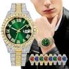 Hiphop Watch, Diamond Set Watch Men's Hip Hop Watch Calendar Men's Quartz Watch Watch