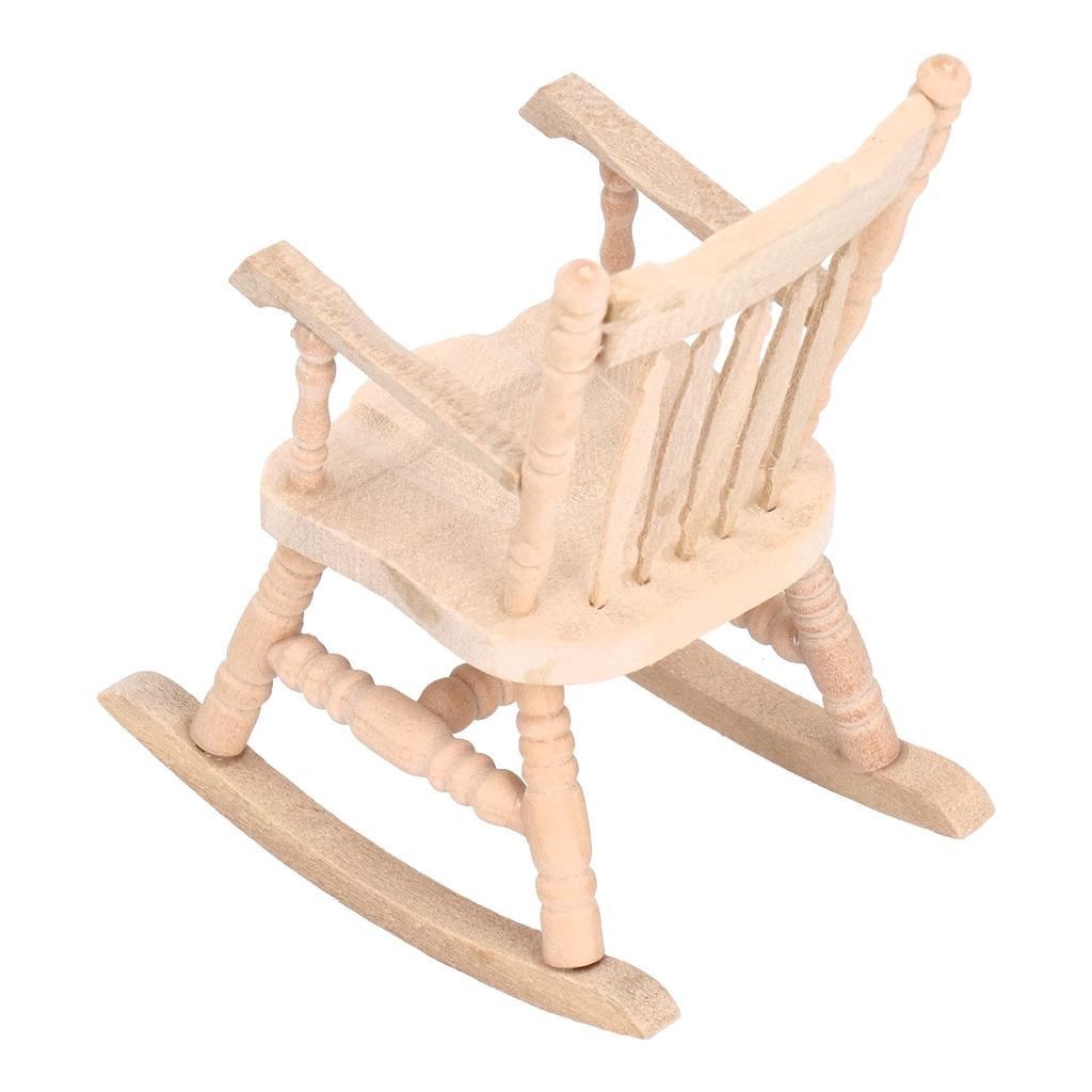 1:12 Miniature Rocking Chair Cute Wood Rocker Furniture Toy Accessories