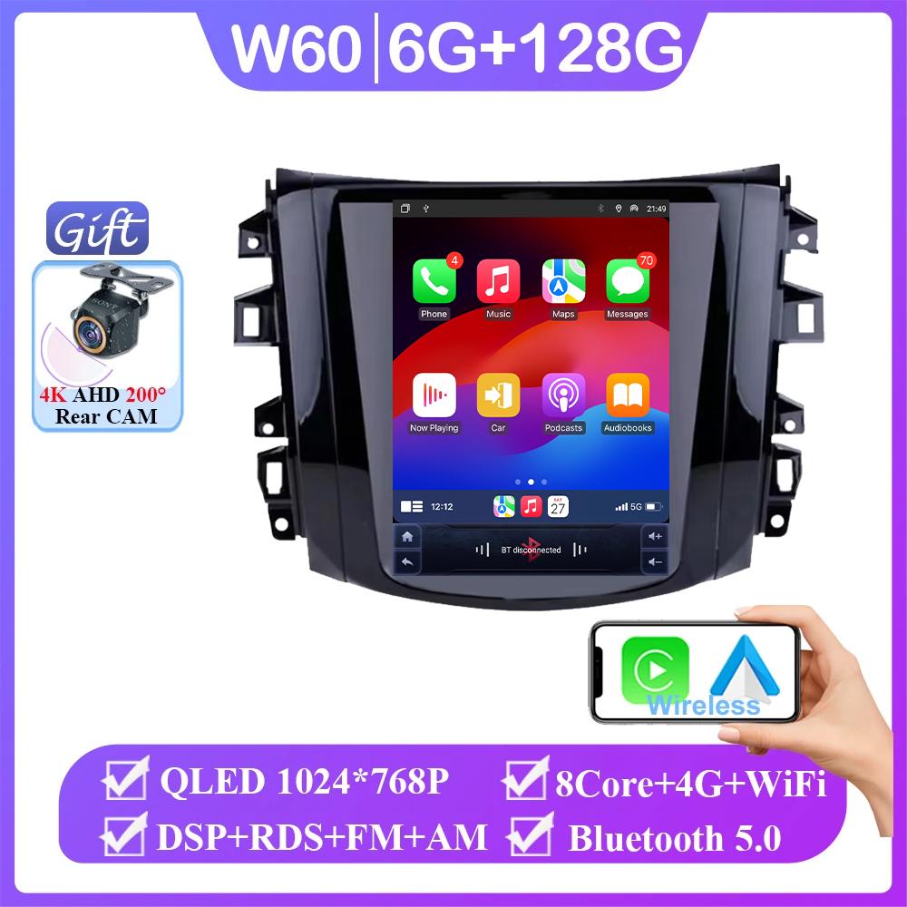 9.7 Inch Android 14 For Nissan Navara Terra Frontier NP300 2018 -2020 Tesla Style Screen Carplay Multimedia Auto Radio Stereo