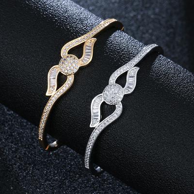 Modischer, eleganter Armbandring aus galvanisiertem Kupfer mit Mikroeinlage