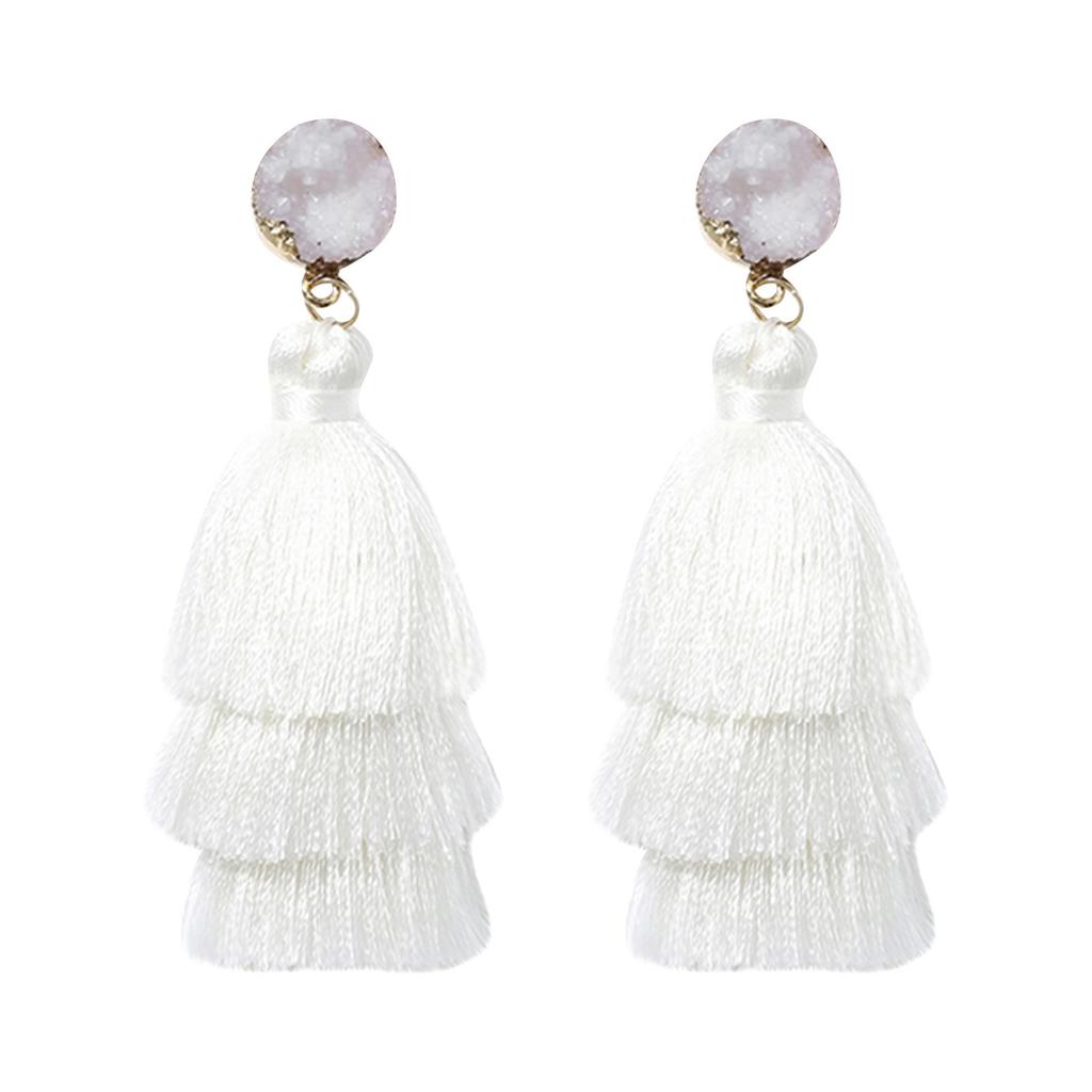 Luxury Elegant Vintage Advanced Black Mesh Drop Diamond Women's Earrings Jewelry