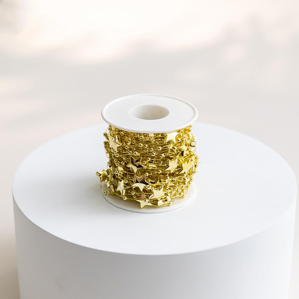 Christmas Decorations: Pearl Star Chain, Sky, Round Bead Christmas Tree Diy Pendant, Handcrafted Pendant