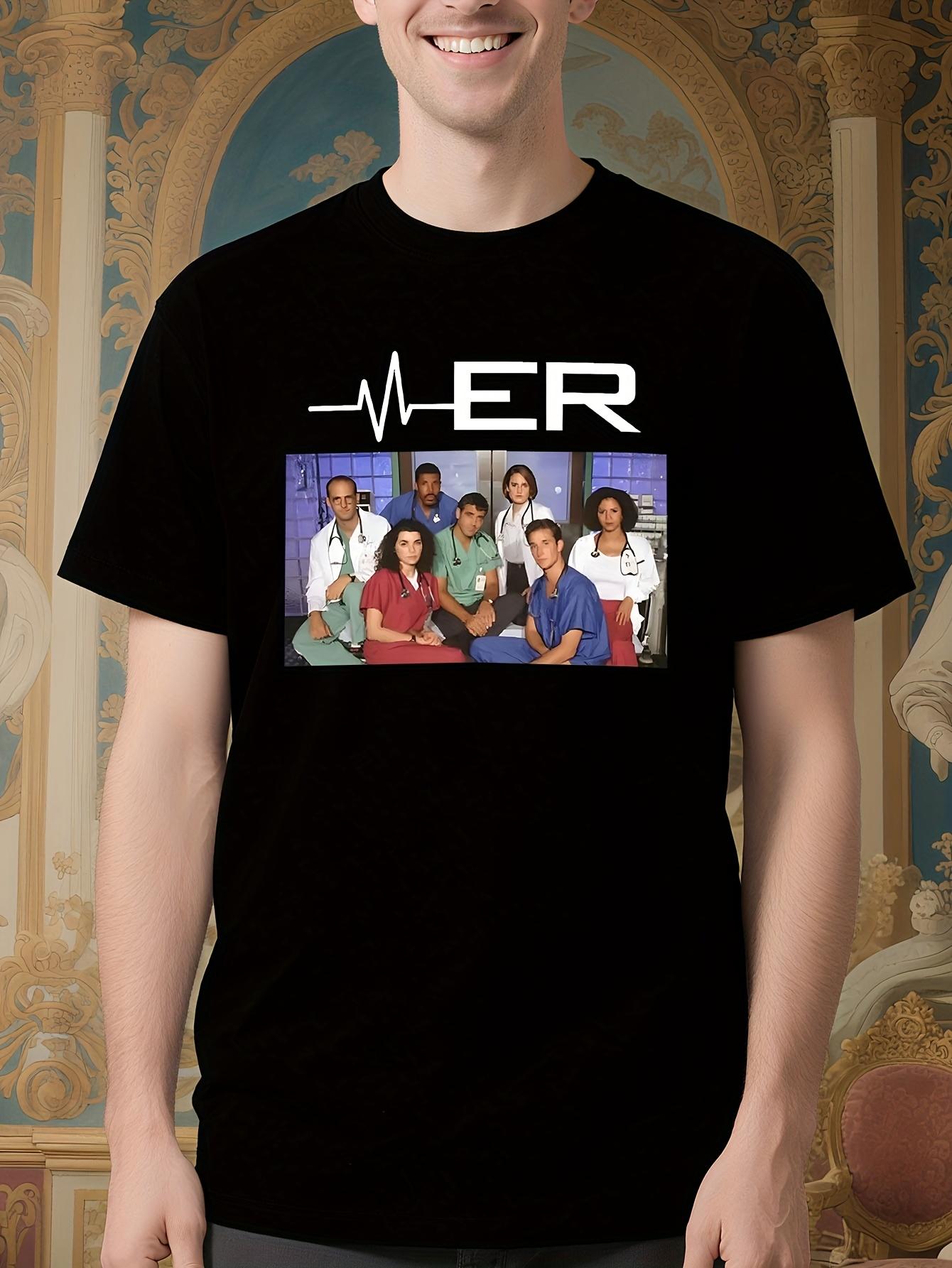 ER TV Show Heartbeat and Medical Theme Graphic Tshirt - B... XXL