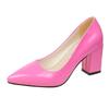 Fashion Patent Leather PU Woman Pumps 10cm Square Heels Sexy Party Pointed Toe Luxury Women's Shoes Super Big Size 35-43