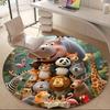 1pc Zoo Party Office Round Area Rug, Indoor Mat Suitable ForOffice, Under Office Chairs Bedroom Living Room Home Decor, Room Deco T106