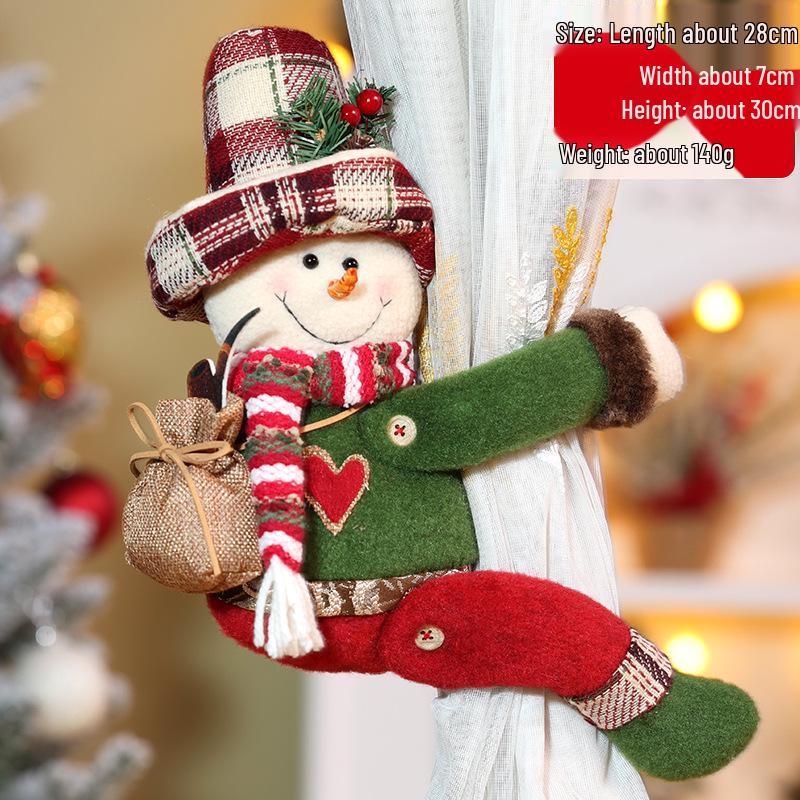 Kreativa julgardinsband: Snögubbe & Gammal Man Tecknade Prydnader