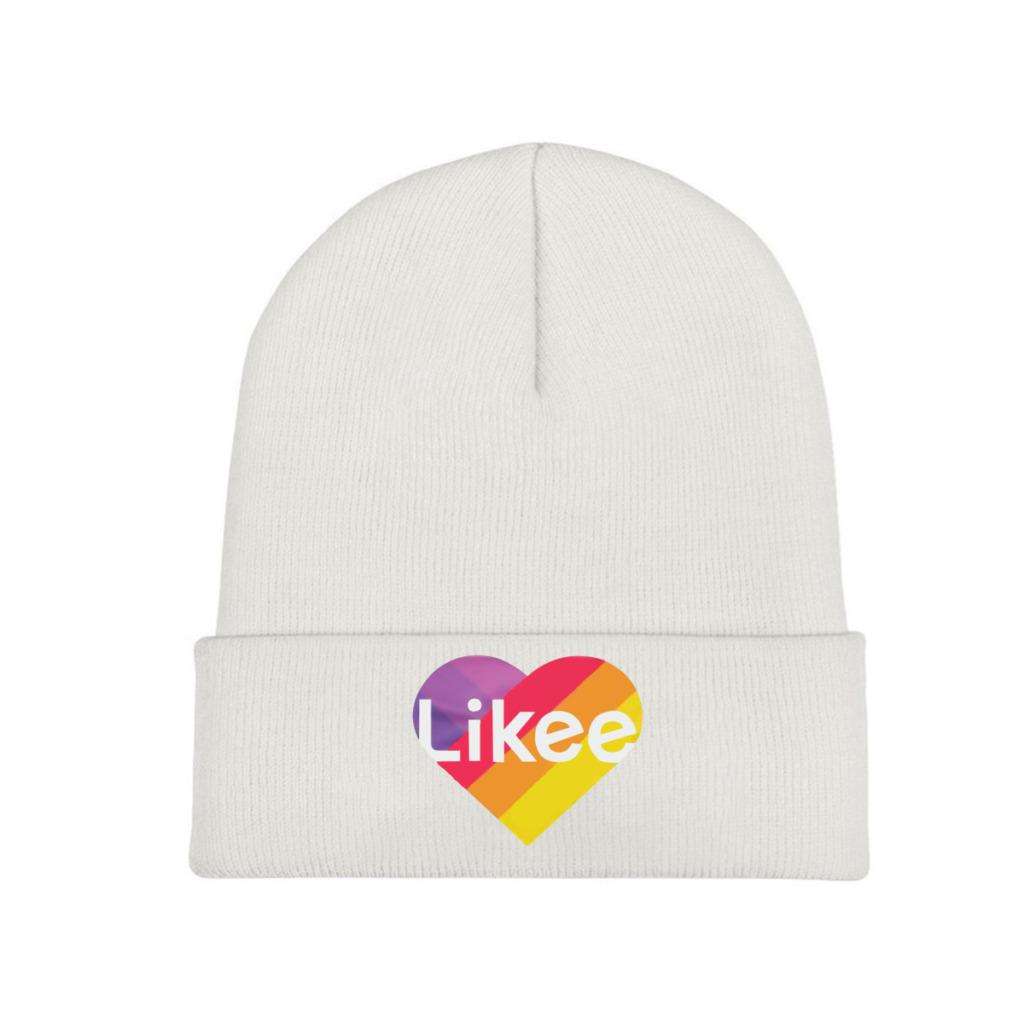 Logotipo do aplicativo Likee Likee Heart Rainbow Graffiti Gorro de malha Gorros Chapéu de inverno Quente Moda Boné Unissex Feminino