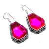 Orecchino in Argento Sterling 925 con Pietra Preziosa Rubellite Rosa Regalo Gioiello 1,77"
