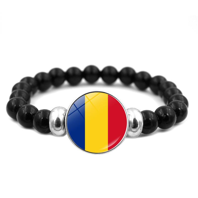 287 Länder Nationalflagge Druckknopf Elastisches Band Perlen Länderflagge Unabhängigkeitstag Perlen Schmuck Perlenarmband
