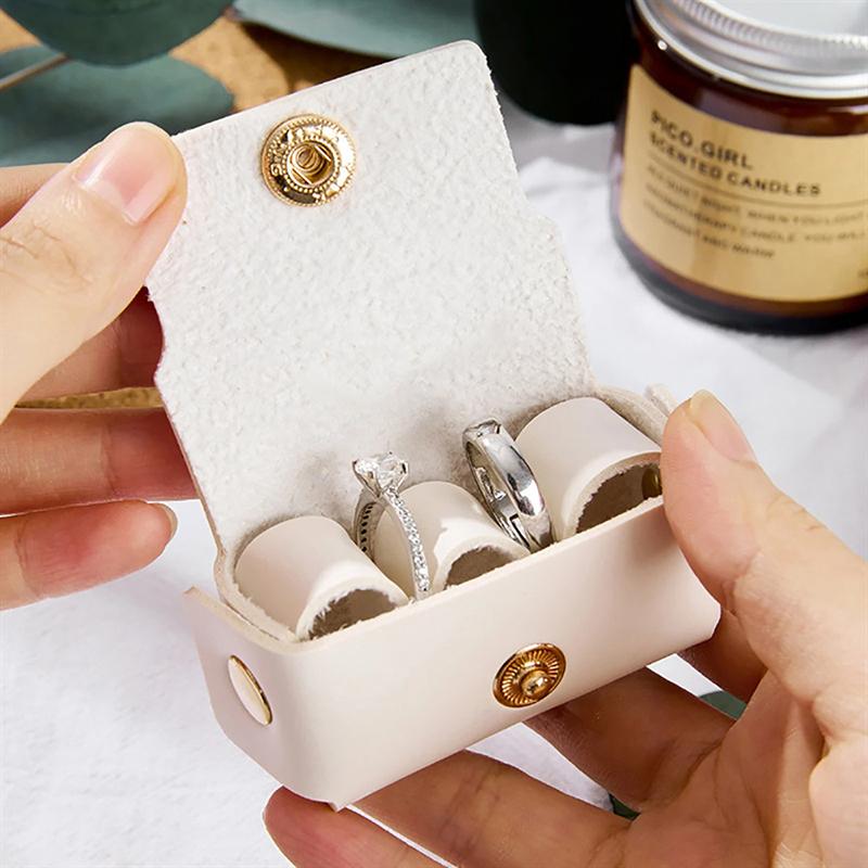 1Pc Mini Wedding Leather Ring Box For Proposing Dog Collar Pendant Ring Box Engagement Wedding Ring Storage Box