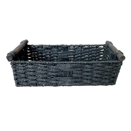 Yousheng Rectangular Storage Basket with Handle Large Capacity Multipurpose Handmade Decorative Braided Basket Decoration