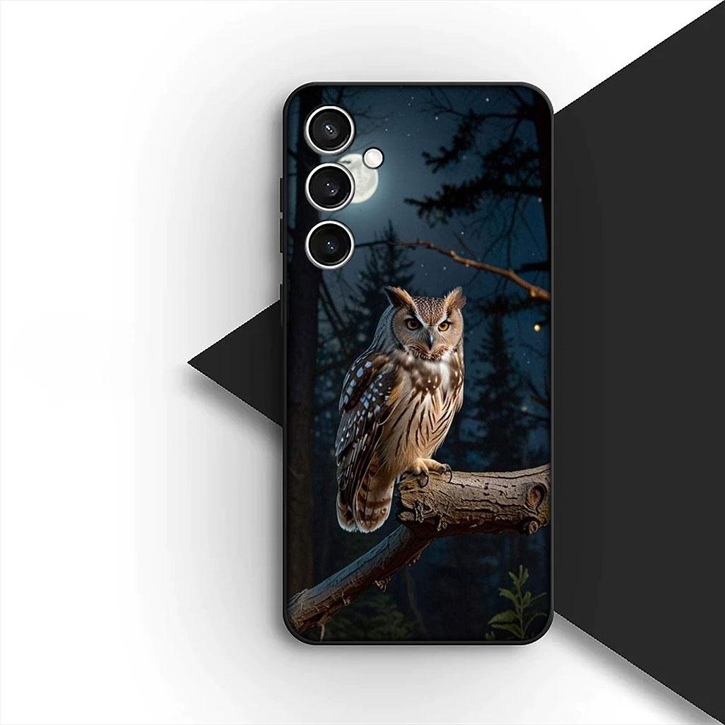 

Soft Cover for Samsung Galaxy S24 S25 S23 FE Ultra Plus S7 Edge S25+ S23+ A56 5G Casing Phone Case Wallpaper Owl Bird Galaxy S25 FE