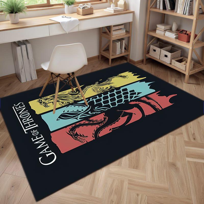 1Pc The Game Of Thrones Printed Rectangle Carpet, Home Door Mat, Outdoor Travel Protection Carpet A7