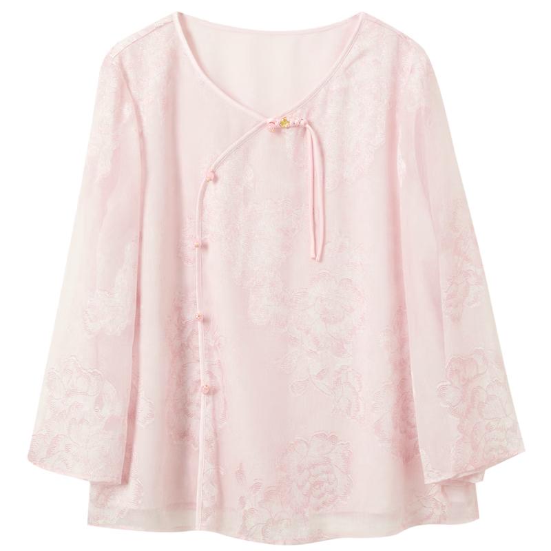 Sancai Plus Size Chinese Style Jacquard Blouse L