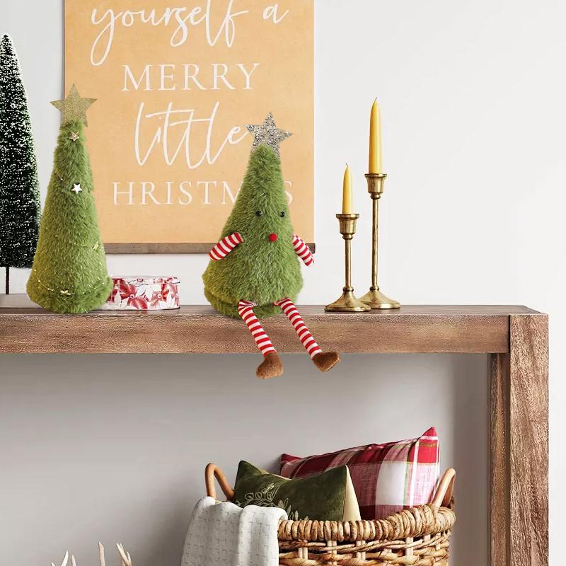 1PC Cartoon Wreath Shape Home Decor Toy Party Christmas Decoration Gift Christmas Tree Shape Cute Christmas