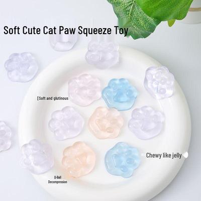 Transparent Jelly Cat Paw Stress Relief Toy - Taiyaki Design, Perfect Small Gift or Student Prize