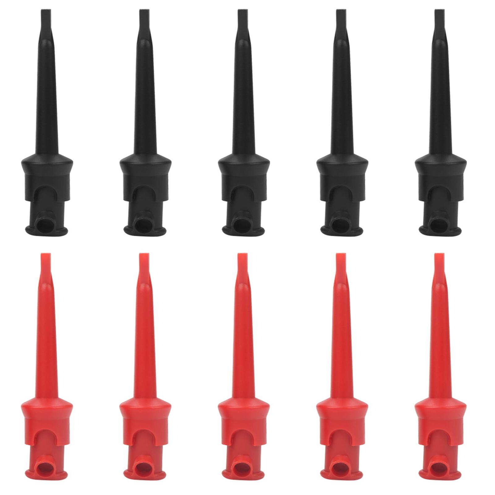 

10pcs P5002 Multimeter Test Hook Grabbers for SMt SMD IC D20 Cable Welding (Black&Red)