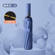 Ten bone hemming folding weather and rain umbrella vinyl sunscreen UV protection business umbrella men's customized logo advertising umbrella