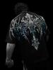 Breathedivinity Herren Dark Style Oversized Baumwoll-T-Shirt - Amerikanische Streetwear, Sportlich Casual, Kurzarm