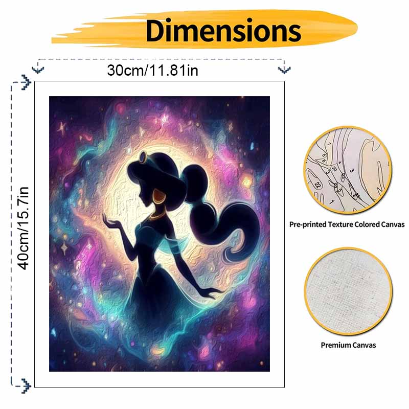 Disney Oil Painting Kit Galaxy Jasmine Home Decor Craft Perfect Gift Idea for Adults