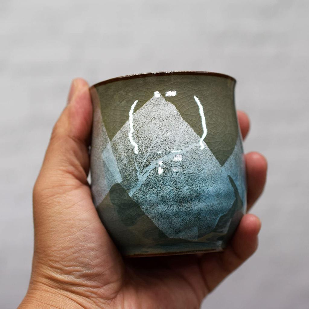 Waza No Kura Kutani Ware Silver Light Brand Japanese Perfect Gift for 77th Birthday Teacup, Glaze, Blue, Ceramic, Name, Tableware, Teacup,