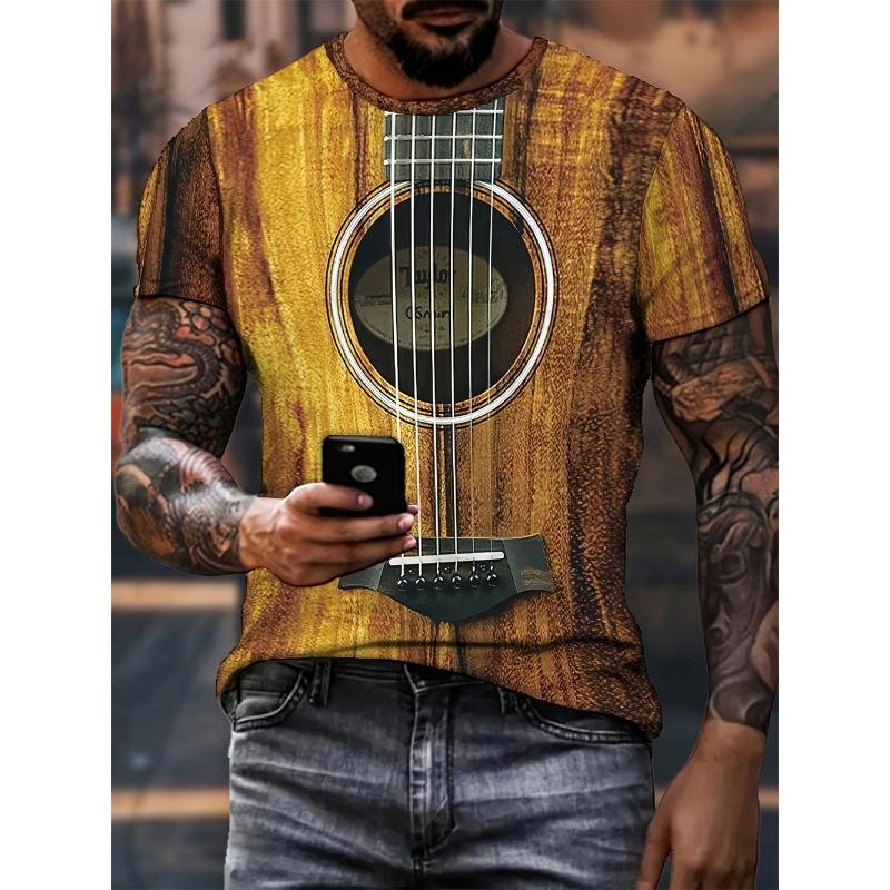 Nástroje Kytara Tričko s 3D potiskem Pánské Dámské Móda Tričko s krátkým rukávem Dětské Hip Hop Trička Trička Oversized Móda Letní Top